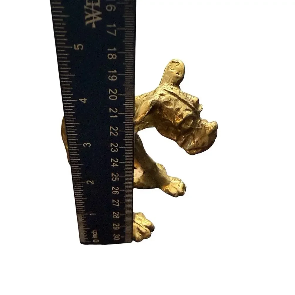 Brass Boxer Figurine Vintage 4”